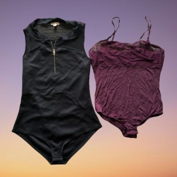 Women's Silence + Noise and GAP Mesh Details Bodysuit Bundle size L - Picture 1 of 9